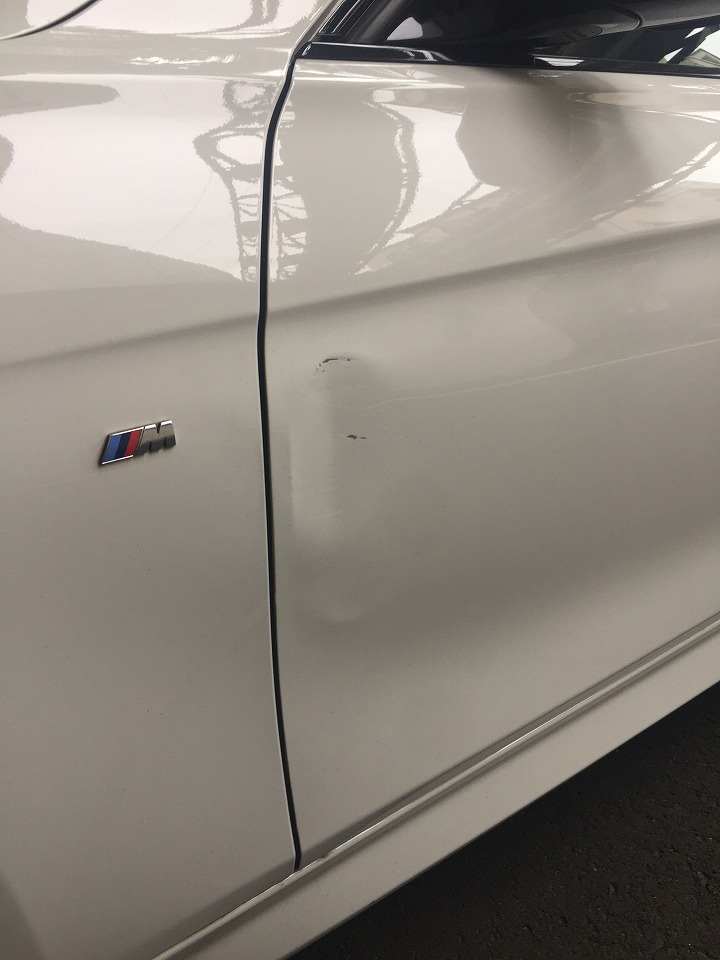 BMW F30 3シリーズ キズへこみ 板金塗装修理